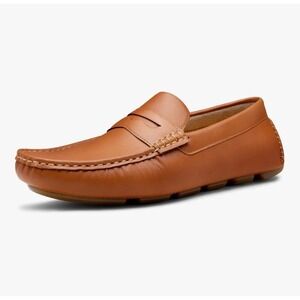 NEW! Vostey Milan Men's Penny Loafers Slip-On Driving Shoes Tan US Size 8